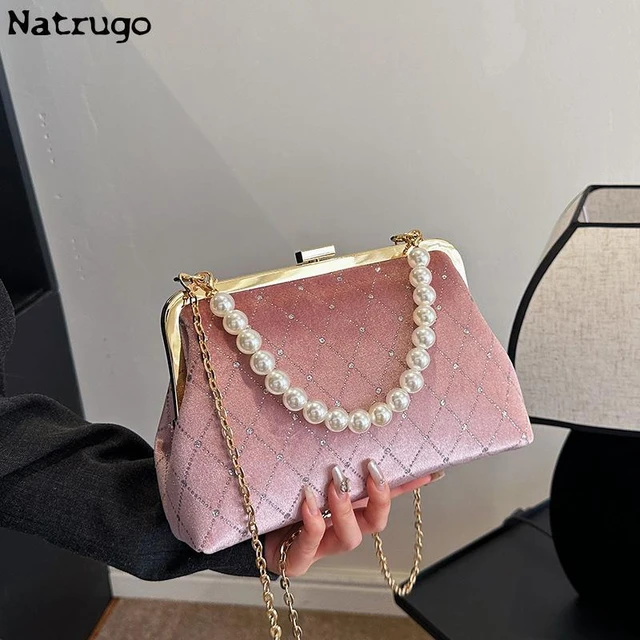 New Female Handmade Pearl Shoulder Tote Bag Trending Tassels Pearl Bucket  Stone Purse Woman's Wedding Evening Messenger Handbag - Shoulder Bags -  AliExpress