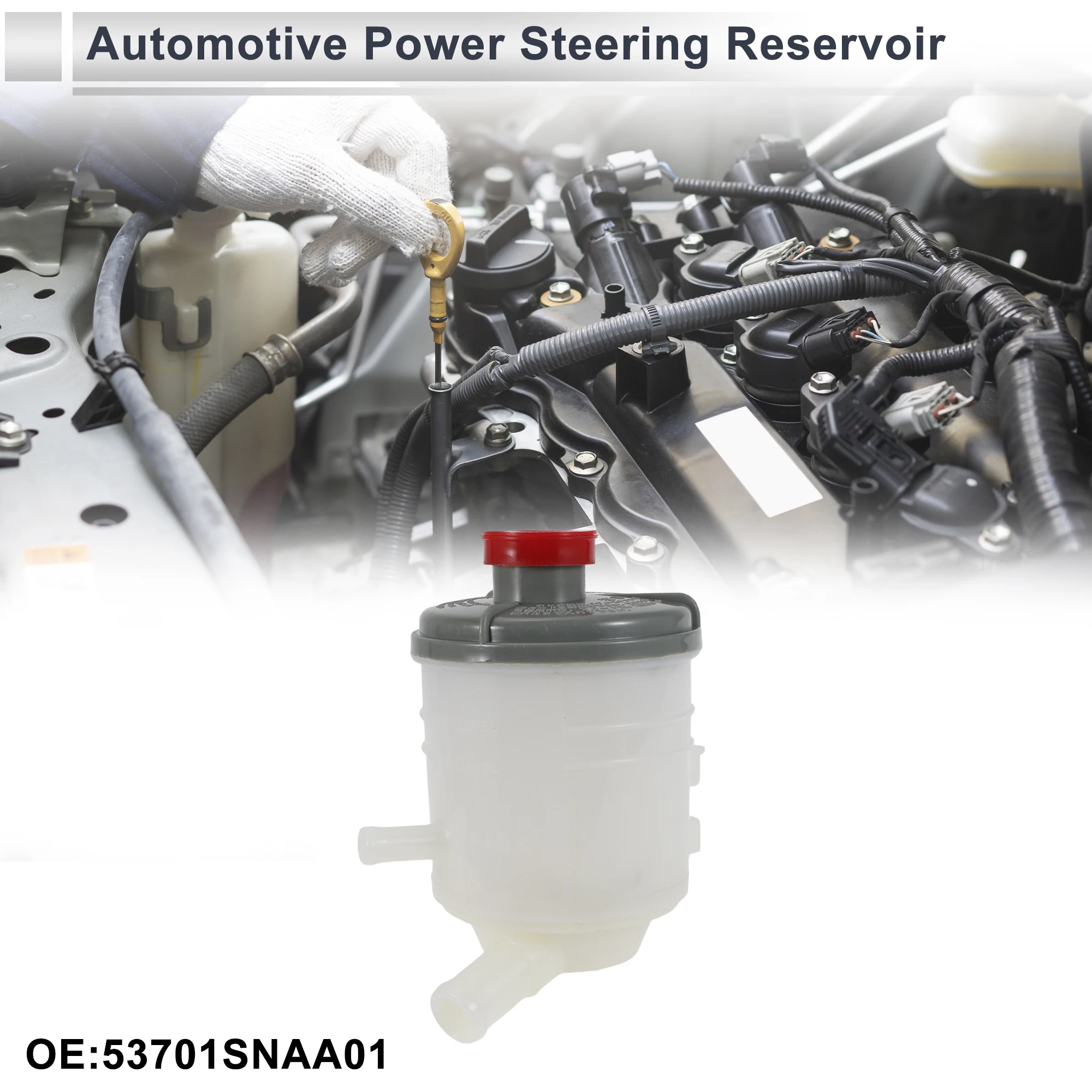 UXCELL Power Steering Reservoir for Honda Civic 2006 2007 2008 2009 2010 2011 No.53701SNAA01 1 Pc White