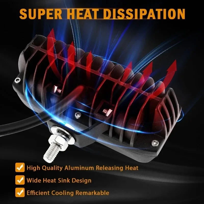 1쌍 5인치 60W LED 작업등 바 사이드 슈터 포드 드라이빙 라이트 스팟 드라이빙 라이트 램프 (지프 트럭 SUV ATV UTV 4x4용)