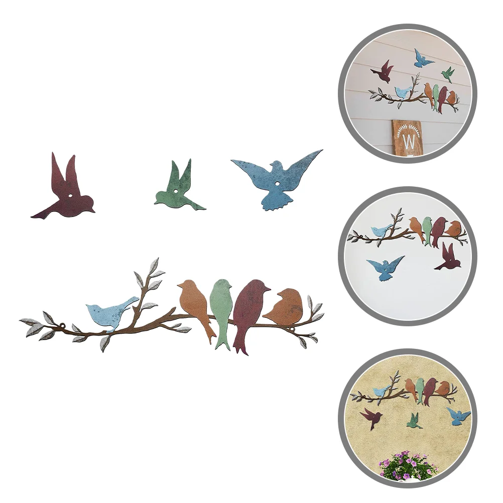 

1 Set Metal Birds Wall Vivid Birds on Branch Metal Birds Wall Decor