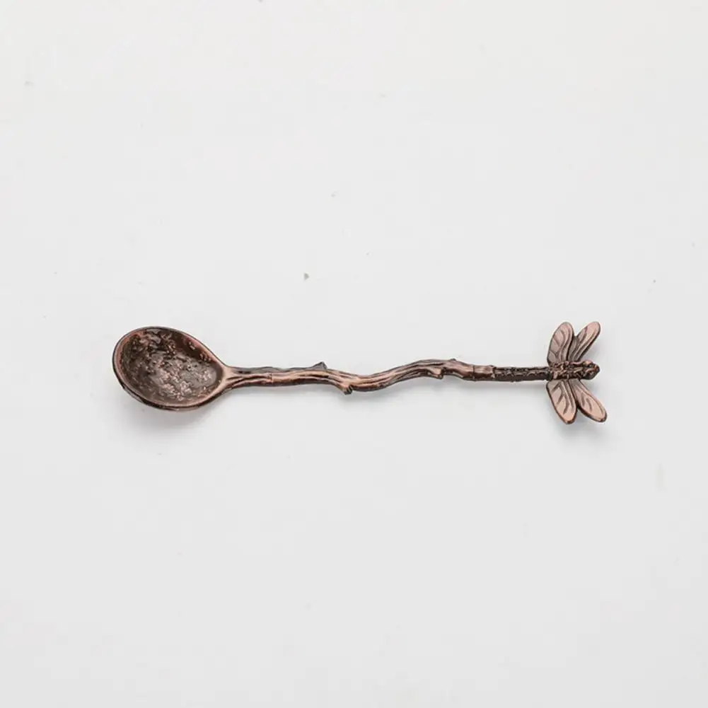 Delicate Coffee Spoon Vintage 5 Colors Dessert Spoon Dragonfly Star Branch Ice Cream