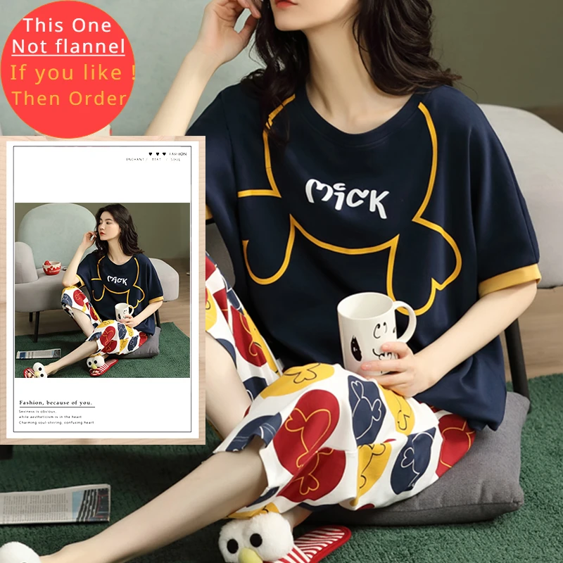 thumbnail image 1 of Conjuntos de Pijamas de felpa para Mujer, ropa de dormir con estampado de dibujos animados de vellón grueso, ropa de casa de terciopelo Kawaii Girsl, Otoño e Invierno, 1 of 5