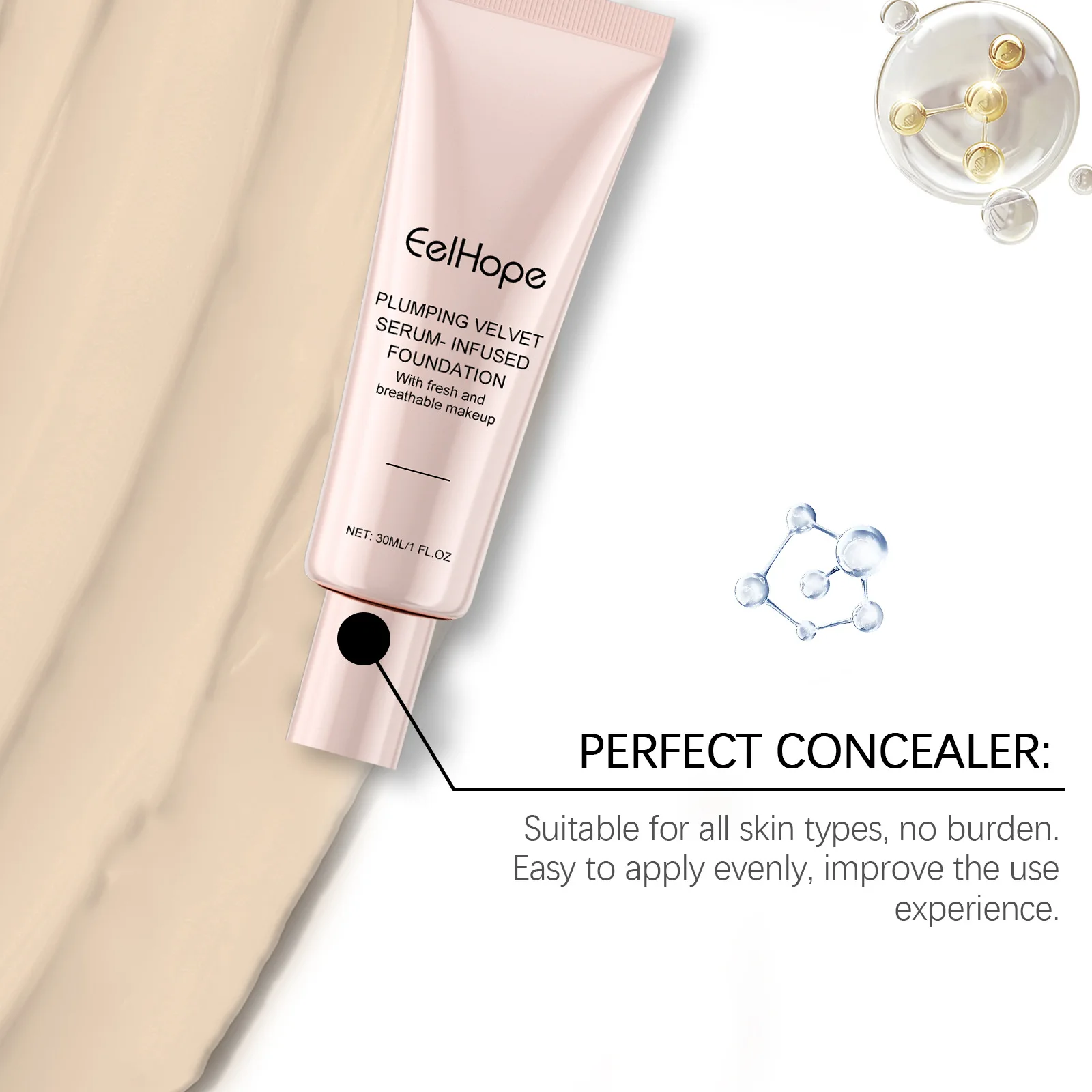 Concealer Liquid Foundation Full Coverage Face Cover Flaw Scars Acne Long Lasting Waterproof Oil-Control Brighten Base Cosmetics
