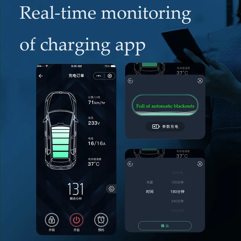 LINGXUN 전기 자동차 EV 충전기 케이블 충전 스테이션, 타입 2, 7KW, 11KW, 32A, 1 상 EVSE 월박스, RFID 카드 버전 5m