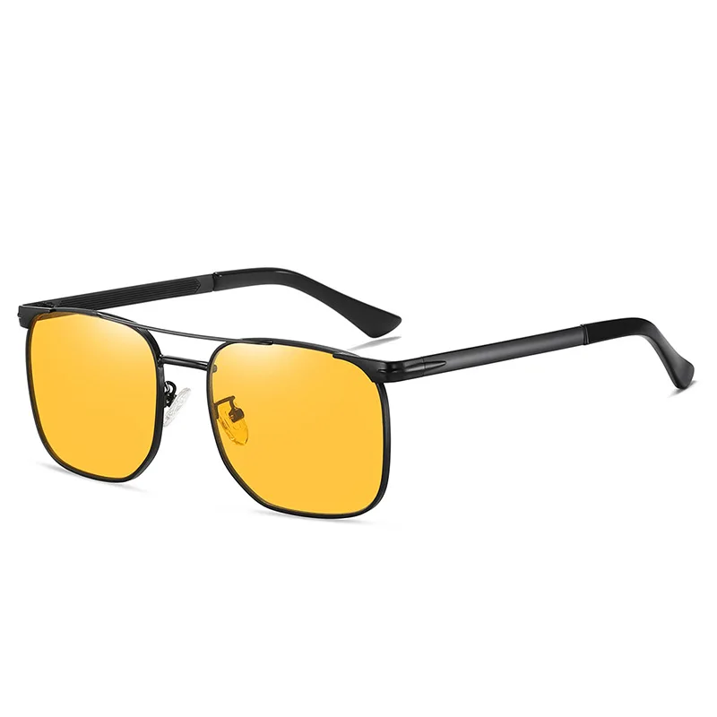 

Vintage Pilot Men Square Sunglasses Driving Men Sun Glasses Retro Travel Eyeglasses UV Outdoors Gold Frame Shades Lightweight