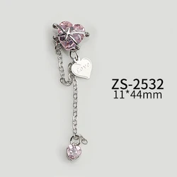 Luxury Heart & Starlight Diamond Chain Love Pendant Nail Art Charms - 3PCS Set (ZS - 2532)