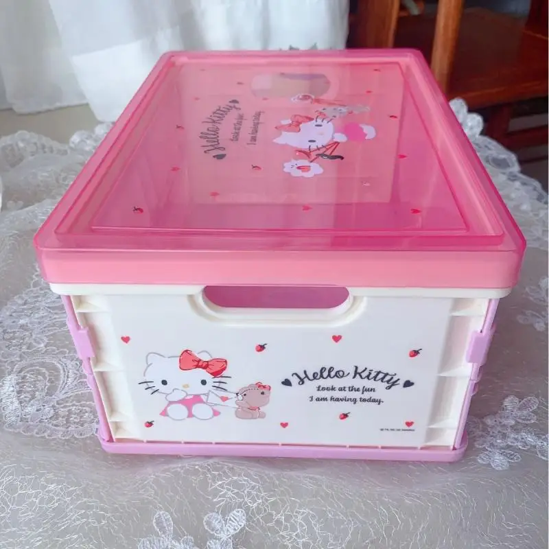 

Sanrios Hello Kitty Desktop Storage Box Cartoon My Melody Folding Box Cute Pochacco Cartoon Cosmetics Organizing Girl Gift