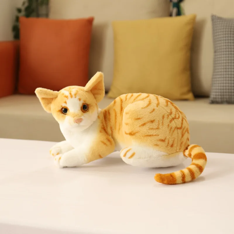 

Милая плюшевая желтая игрушка-Кот, мягкая Лежащая игрушка-Кот, детский подарок на день рождения, около 33 см, w2553