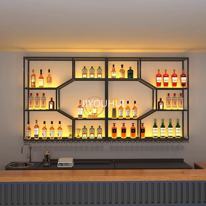 

Living Room Vintage Accessories Wine Rack Big Buffet Nordic Black Cabinet Bar Cabinet Liquor Storage Porte Vin Bar Furniture