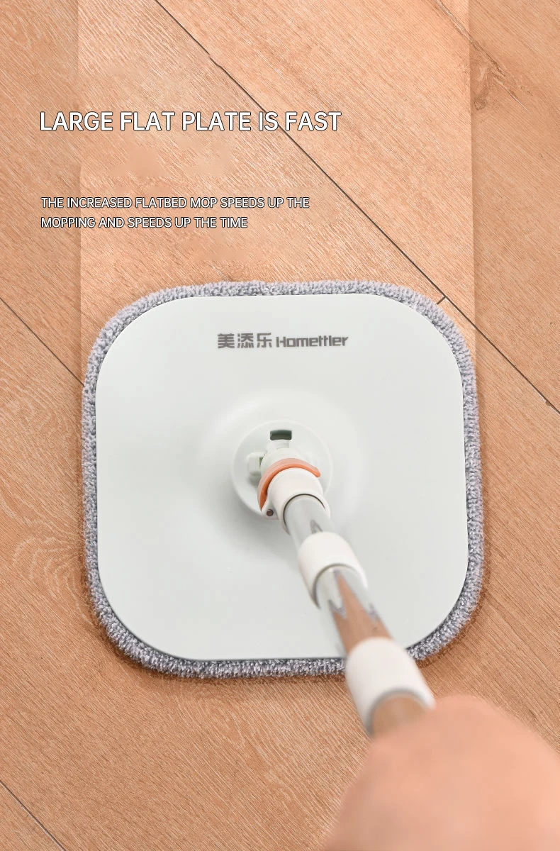 Mop Floor Clean Mop Household Hand-Free Rotary Mop Cleaning Hand Pressure Water-Absorbing Wet And Dry Dual-Use Flat Top Mop Set