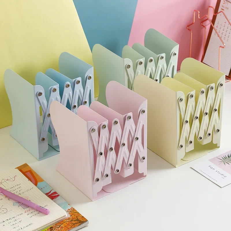 Adjustable Desktop Iron Bookends Book Stand Bookend Desktop Art Non Slip Rack Shelf Holder School Stationery Office Accessories book organizer,book holder,book stand