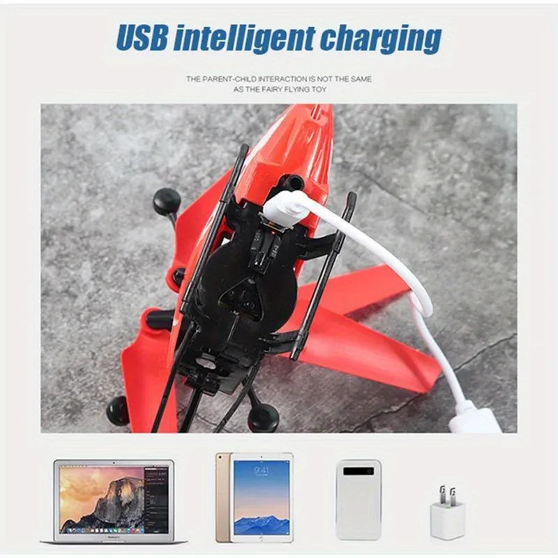 1Pc Hand-sensing Infrared Induction Rechargeable Aircraft Drone Launch Fly Glider Model Kid Gift Outdoor Children Game Toys Gift