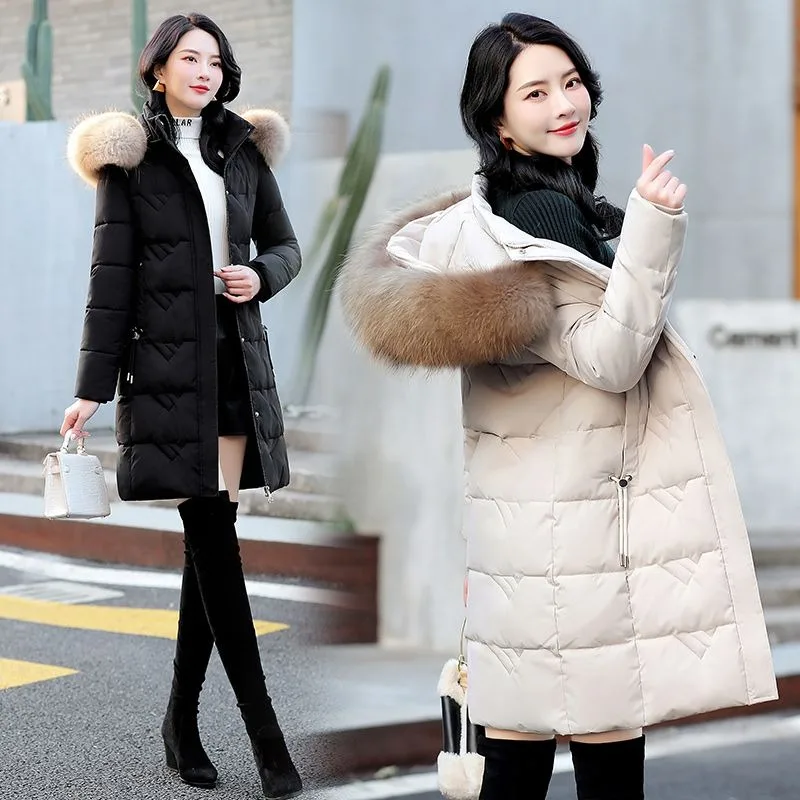 2023-new-women-down-jacket-winter-coat-female-mid-length-parkas-appear-thin-fur-collor-outwear-thicken-hooded-fashion-overcoat