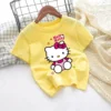 Hello Kitty Melody Children's T-shirt Kawaii T Shirt Sanrio Anime Cartoon Children Casual Clothes Y2k Tee Shirt Kid Girl Boy Top 6