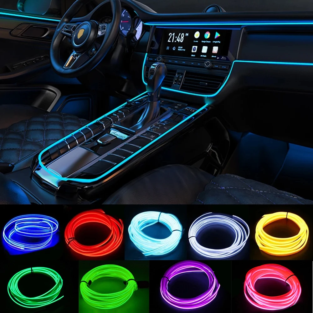 LED Car Lights LED Car Decorative Lights LED Car Decoration Lamp Car Ambient Lights LED Atmosphere Lamp LED Atmosphere Lighting LED Interior Lights Car Interior Lighting Decorative Led Lights EL Wiring Neon Strip USB Party Lamp