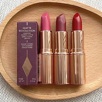 New Luxury Diamond Metal Glitter Rotary Lipstick Waterproof Durable Matte Powder Beauty Blush Wand Natural Color Advanced Makeup