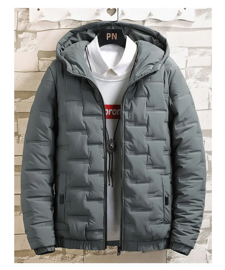 Description Picture 5 of item2024 Oversized WINTER Puffer Jacket Men Pleated Solid Padded Windproof Snow Jacket Homme Outdoor Warm Coats Men Clothing