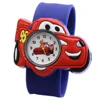 Hot Selling Children Watch Boy Cartoon Car Clock Silicone Tape Patted Table Students Lovely Cool Child Gift Boy Kids Watches Toy 1