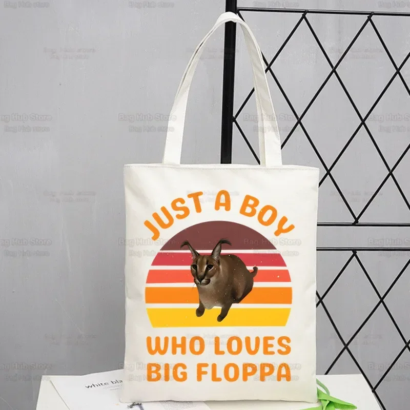 Floppa 슈퍼마켓 가방, 여성 및 남성 프린트, 대용량 핸드백, 일상 사용