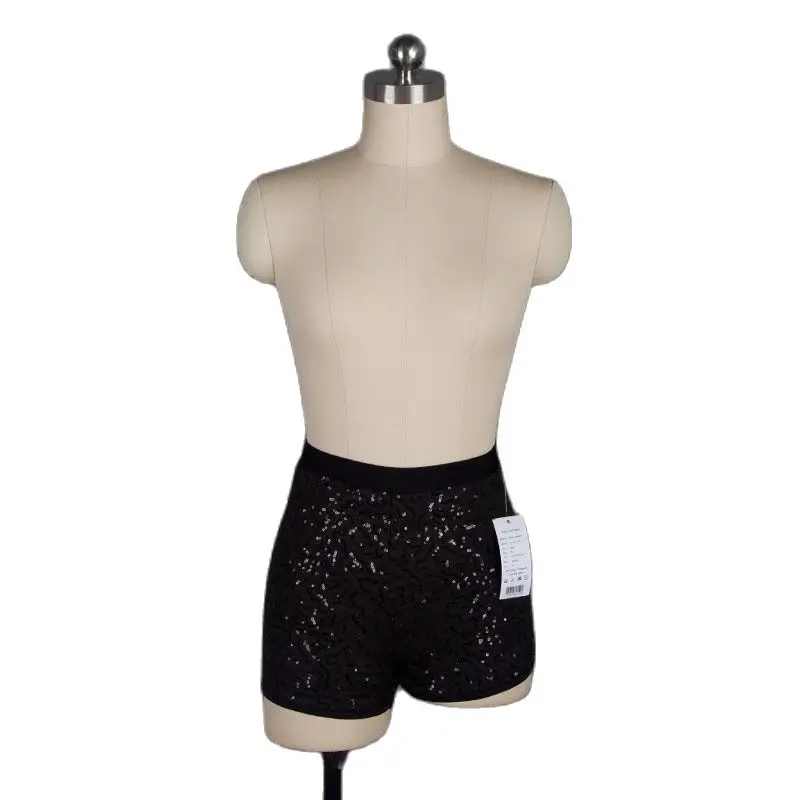 Free Shipping Wholesale Black Sequin Dance Shorts for Child and Adults