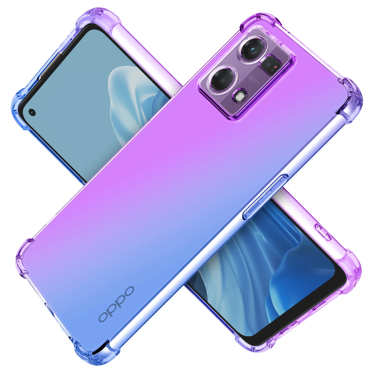 Custodia Per Oppo F21 Pro 4G/5G F19S F19 + F19 F17 F15 F11 Pro Clear Cute Gradient Slim Antigraffio Tpu Flessibile Antiurto Cover
