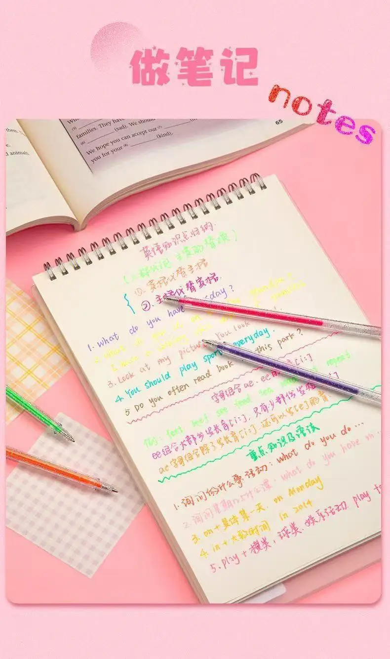 Farbiger Glitzer-Gelstift, 1,0 mm, Metallspitze für Papier, Karton, Tagebuch, Zeichnen, Markieren, Färben – DIY-Kunstbedarf in verschiedenen Farben – Detail 12