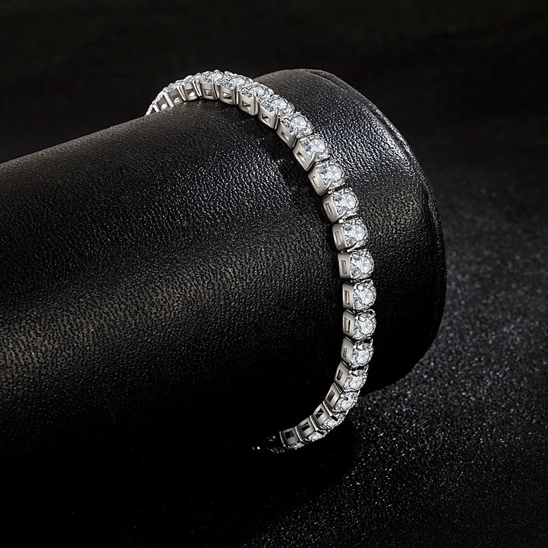 Lihong S925 Sterling Silver Bracelet Zirconia Tennis Ball