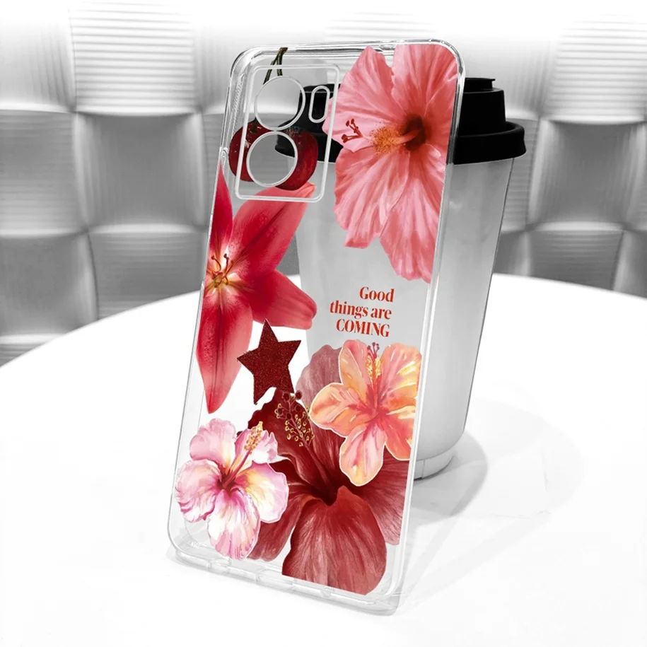 Stylish Flower Butterfly Soft Clear Silicone Phone Case Cover