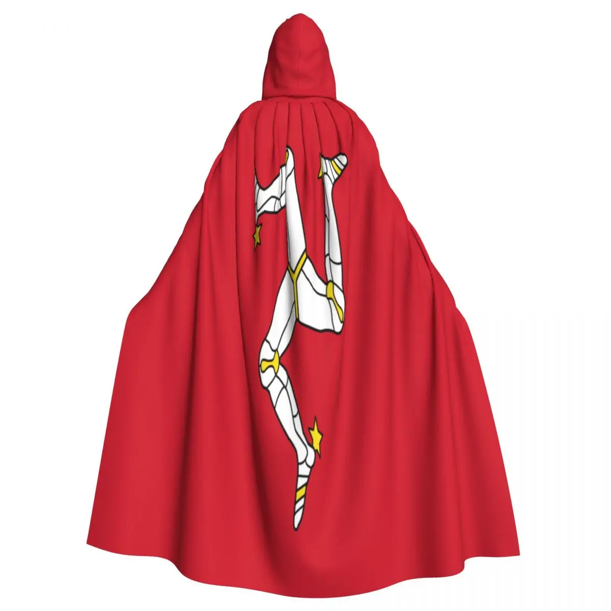 

Adult Cloak Cape Hooded Flag Of The Isle Of Man Medieval Costume Witch Wicca Vampire Elf Purim Carnival Party