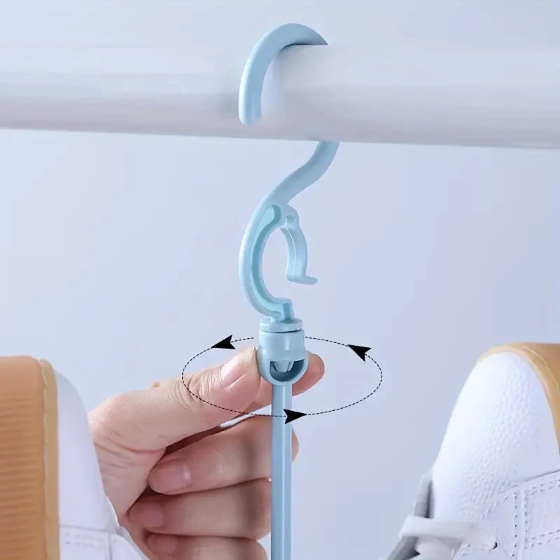 Mini T Windproof Double Hook Multifunction plastic hanger 1Pc for Balcony Hanger Shoe Rack Hanging