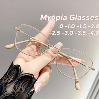 2025 Classic Square Small Frame Myopia Glasses Vintage Cat Eye Near Sight Glasses Women Clear Lens Short-sighted Eyeglasses 1