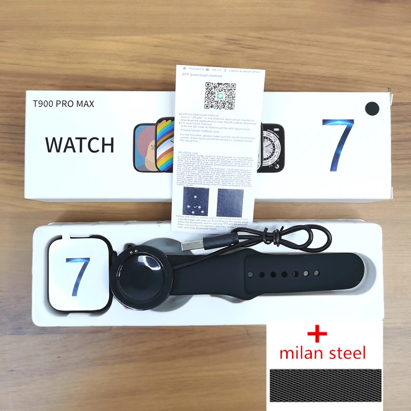 T900 Pro Max Smart Watch 7 with Two Buttons Men Women DIY Watch Face Bluetooth Call Waterproof Sport Watch IWO 13 Series 7 44mm 