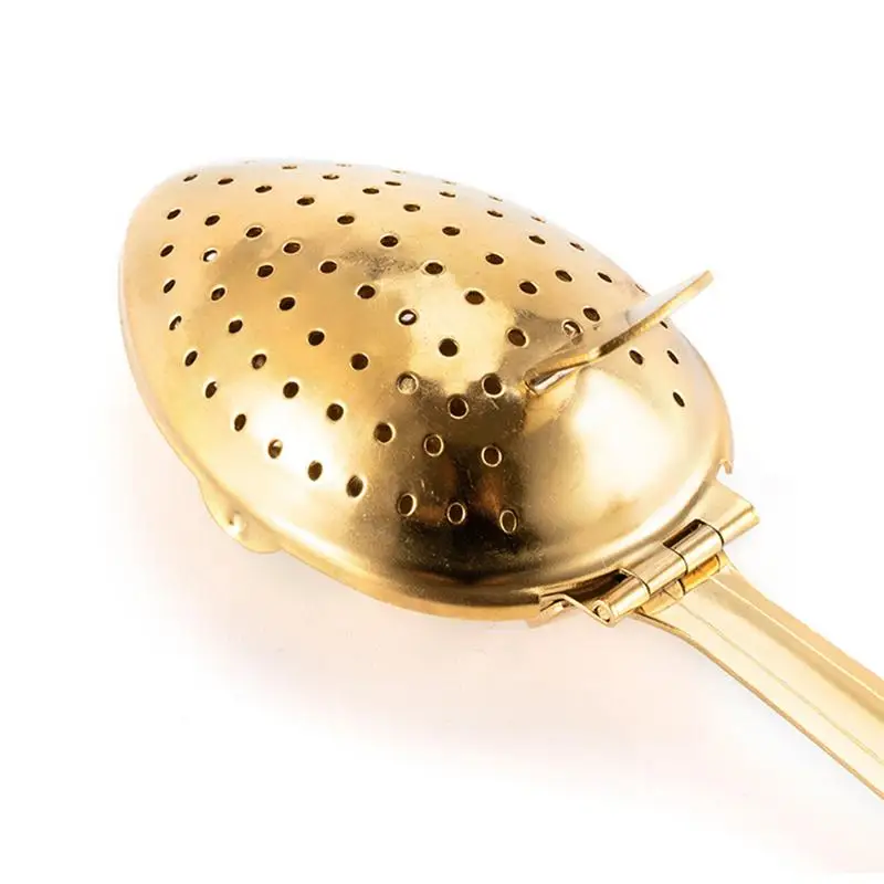 Stainless Steel Tea Infuser Snap Ball Tea Strainer With Long Handle Fine Holes Interval Diffuser Steeper For tea coffee