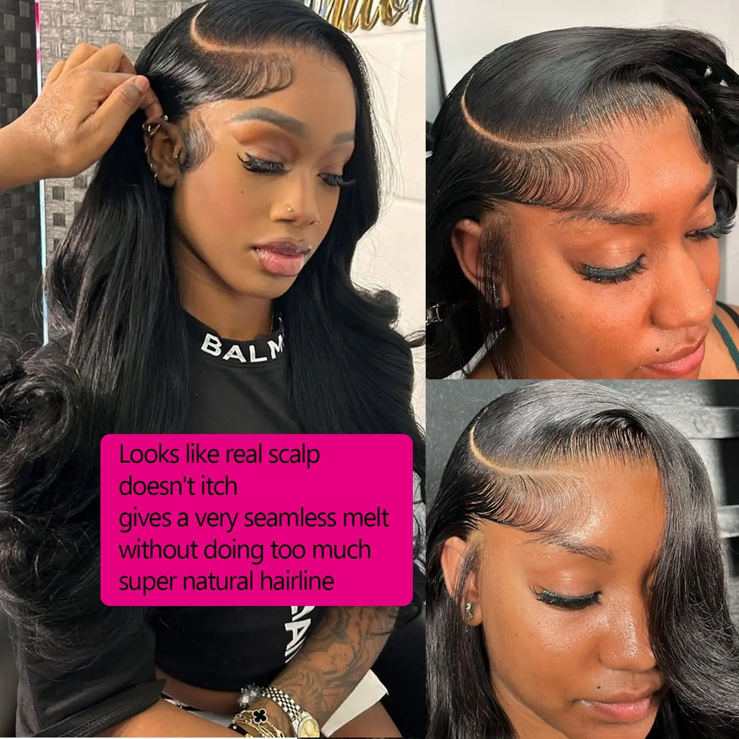 13x4 Body Wave Lace Front Wig Human Hair 200%Density HD Transparent Lace Front Wig Pre Plucked Body Wave Frontal Wigs Human Hair