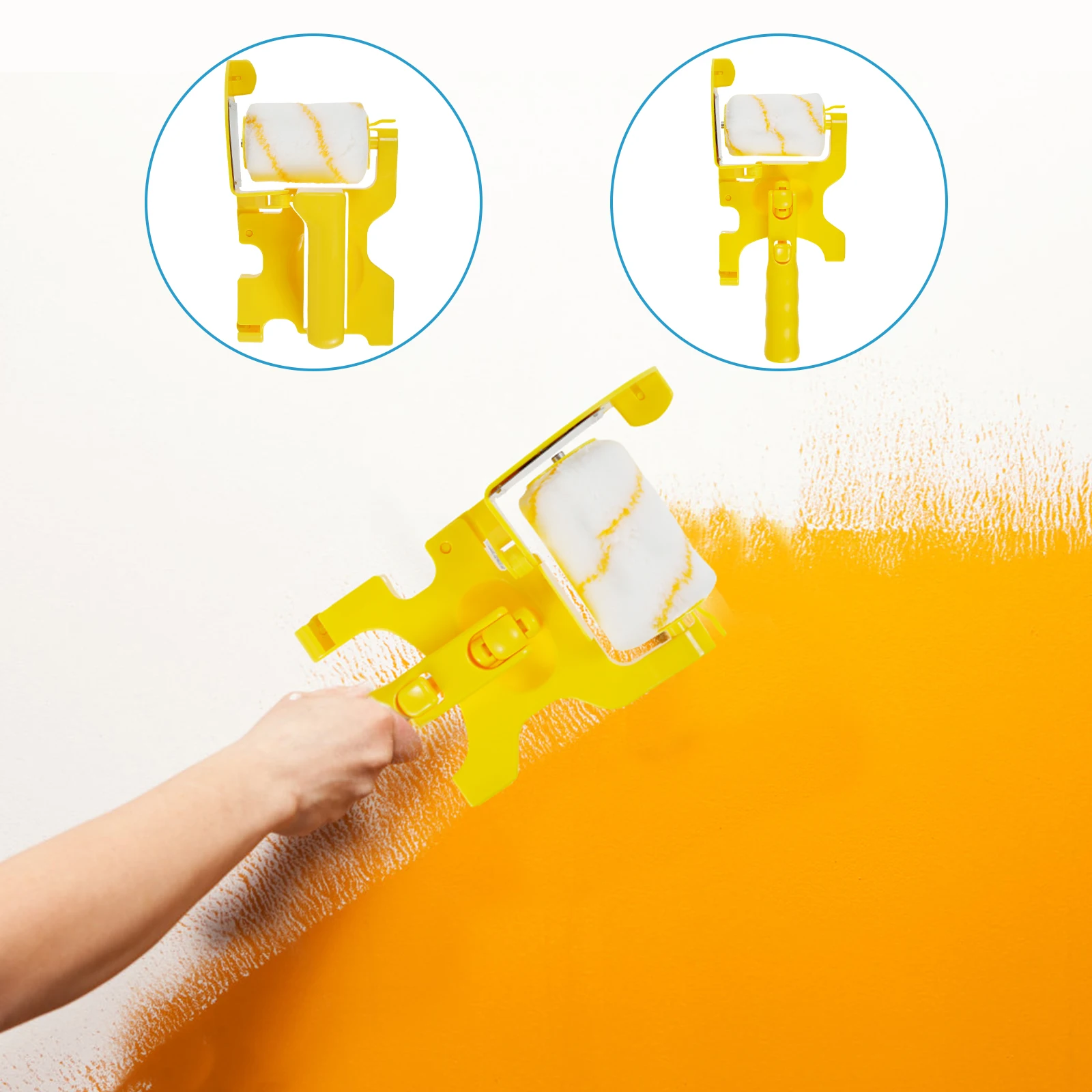 

New Paint Edger Roller Brush Clean-Cut Paint Edger Tool with 3 Rollers and 2 Brushes Plastic Room Ceiling Painting Tool Handheld