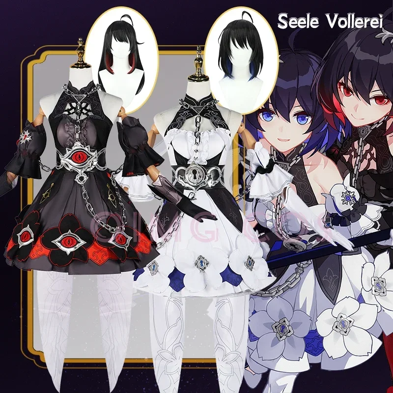 

Seele Vollerei Cosplay Costume Honkai Impact 3 Carnival Uniform Wig Anime Halloween Costumes Women Game