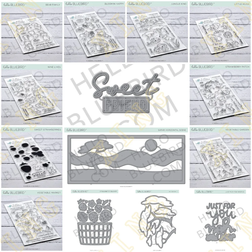 

New Arrival Strawberry Basket Vegetable Garden Metal Cutting Dies And Clear Stamps For DIY Scrapbook Paper Craft Handmade