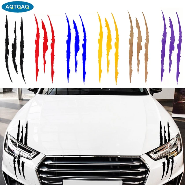 2 PCS reflektierende Autoaufkleber Monster Scratch Stripe Claw Marks Auto  Auto Scheinwerfer Dekoration Vinyl Aufkleber Autoaufkleber, Größe: 40X12cm