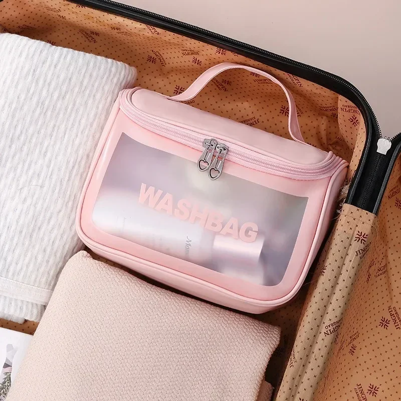 Portable Travel Wash Bag Female Transparent Waterproof Makeup Storage Pouch Large Capacity Cosmetic Organizer makeup organizer cosmetic bag cosmetic storage bag toiletry bag makeup bag cosmetic case
