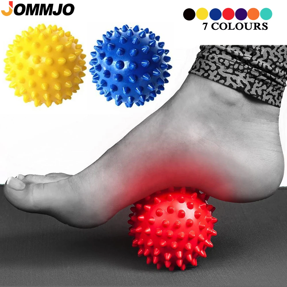 1Pcs Yoga Balls Durable PVC Spiky Massage Ball Sport Fitness Hand Foot Pain Relief Yoga Balls Relax Muscle Fitness Exercise Ball pvc spiky massage ball trigger point sport fitness hand foot pain relief plantar fasciitis reliever hedgehog 7 5cm balls