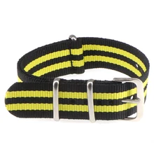  18mm 20mm  NATO Army Sports brand Nylon fabric belt accessories belt buckle bands 007, James bond. black 20mm watch strap 