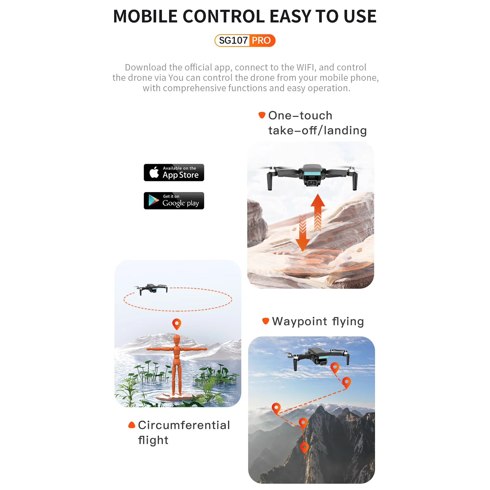 ZLL SG107 Pro Drone, SG107 PRO is an easy-to-use drone control app