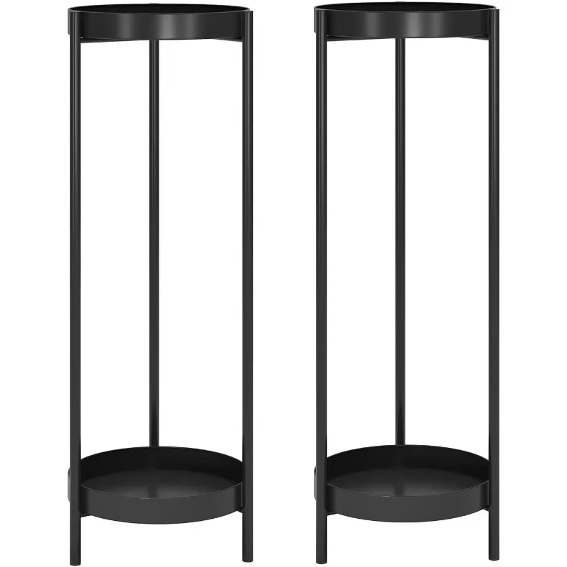 Plant Stand,2 Tier Metal Flower Plants Holder with 2 Removable Display for Indoor or Outdoor,Pot Plant Planter Display