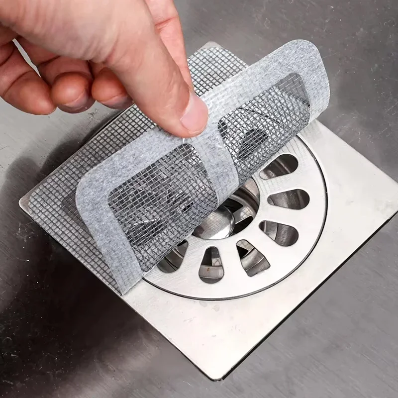 6-40pcs Disposable Hair Catcher for Shower Mesh Drain Covers Floor Sink Strainer Filter Mesh Sticker Bathroom Accessories