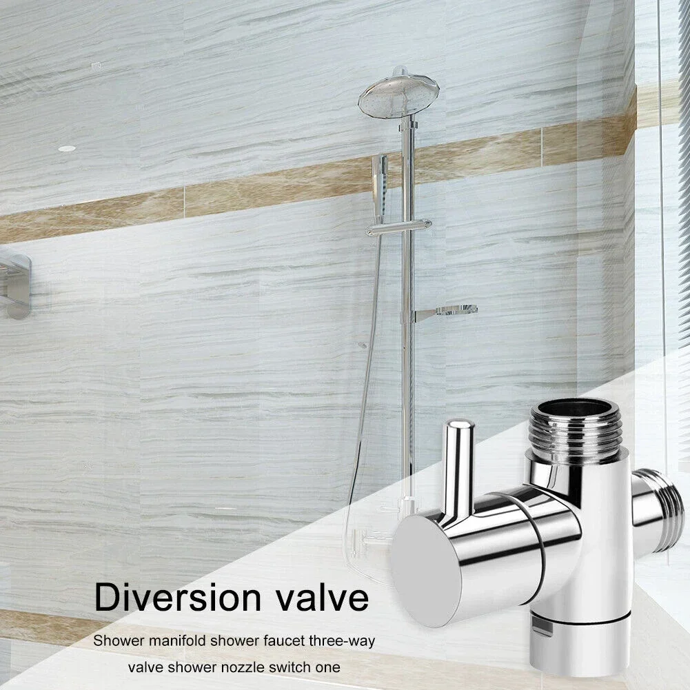 G1/2 Shower Diverter Valve Three-Way ABS Shower Arm Adapter Faucet Switch Valve Inlet Pipe Fittings Bathroom Tool