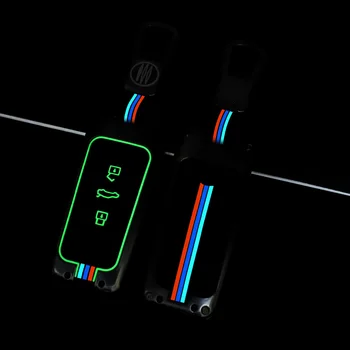 Cover chiate/telecomando per VW Volkswagen Touareg 2018 2019 2020 2021 3 pulsanti Shell di protezione senza chiave a distanza - Copertura completa della cassa chiave dell automobile del Silicone in lega di zinco per VW