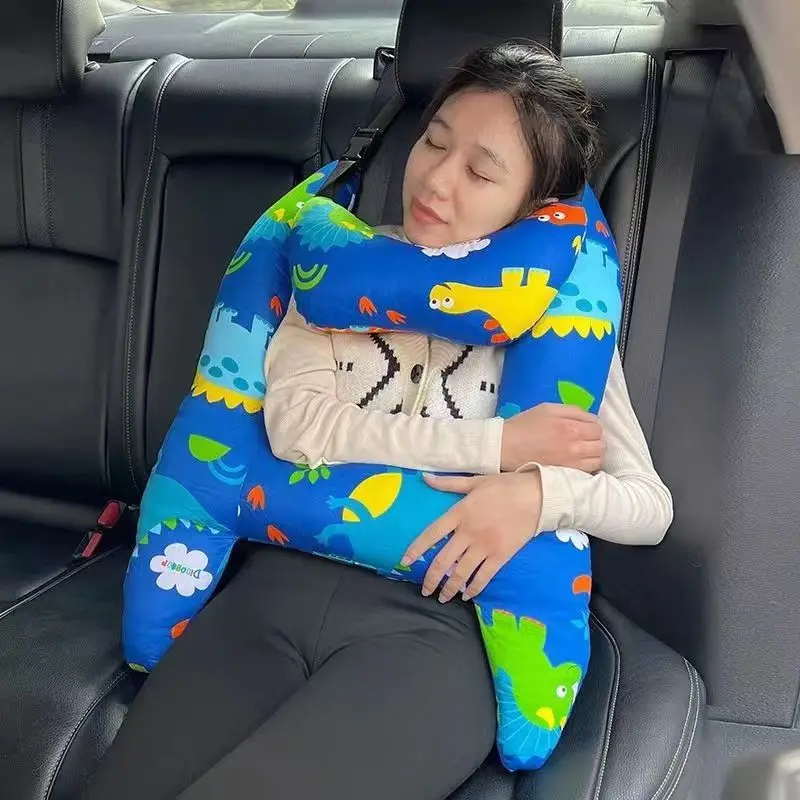 1 Set Cute Kid and Adult Car Sleeping Neck Head Support H-Shape Travel Pillow Cushion Car Seat Safety Neck Pillow Child Women