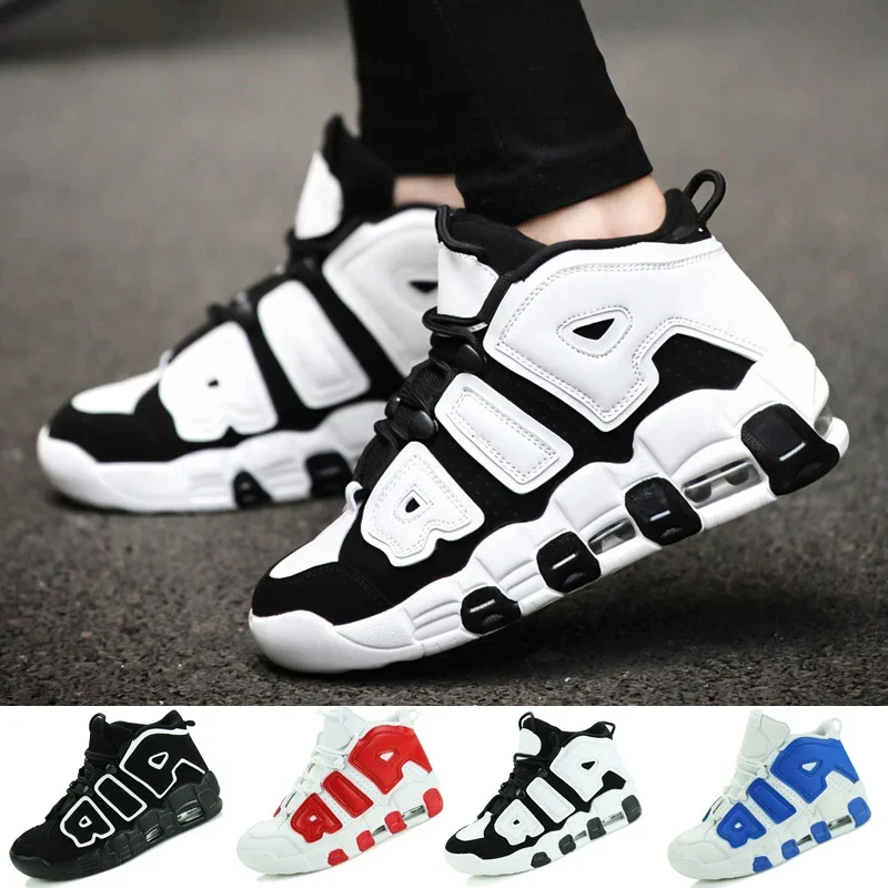 2024 Men High Top Air Cushion Running Shoes Tennis Feminnino Lace-Up Male Student Light Breathable Sneakers Plus Size 36-45