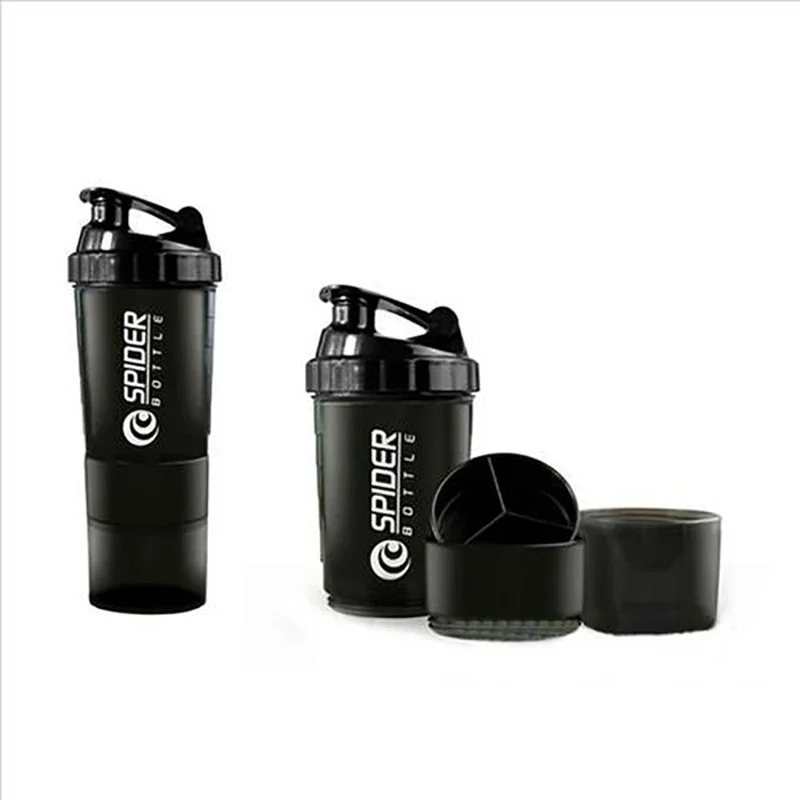 3 Layers Bottle Protein Powder Shake Cup Large Capacity Water Bottle Plastic Mixing Cup Body-Building Exercise /WS