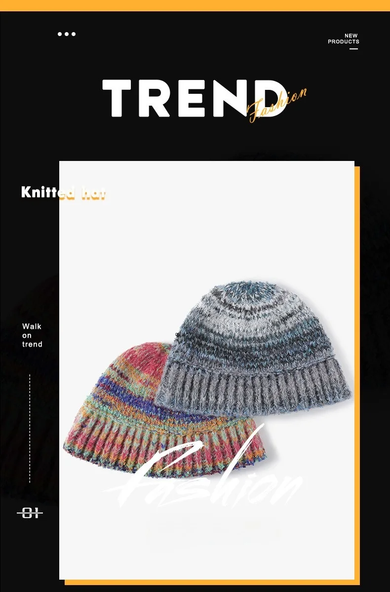 Mode Frauen Vintage Herbst Winter Wolle Acryl Eimer Hüte Im Freien Dame Weibliche Panama Fischer Kappe Hut Für Frauen Großhandel – Detail 1